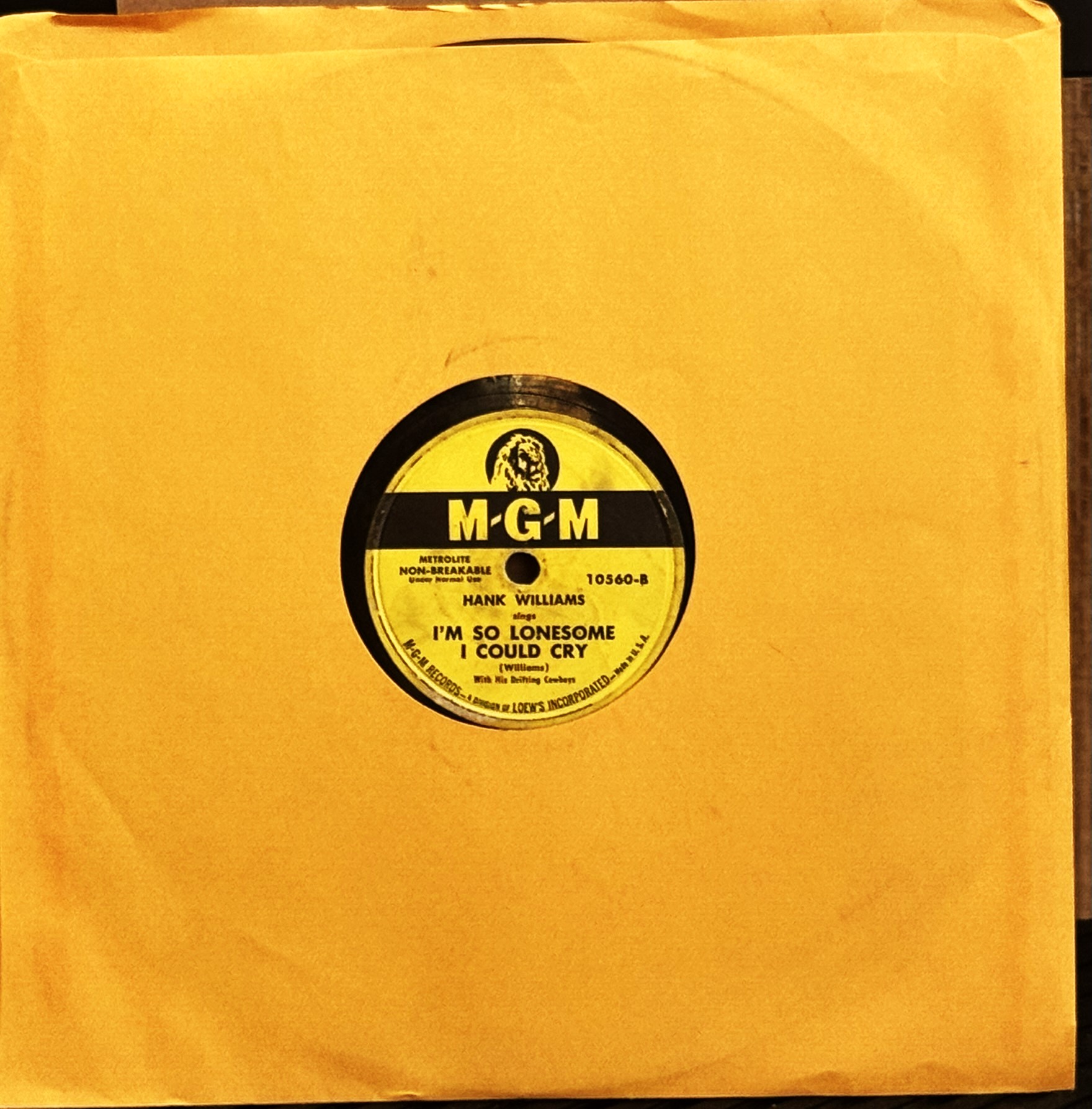 Hank Williams - I'm So Lonesome I Could Cry (.78 recording)